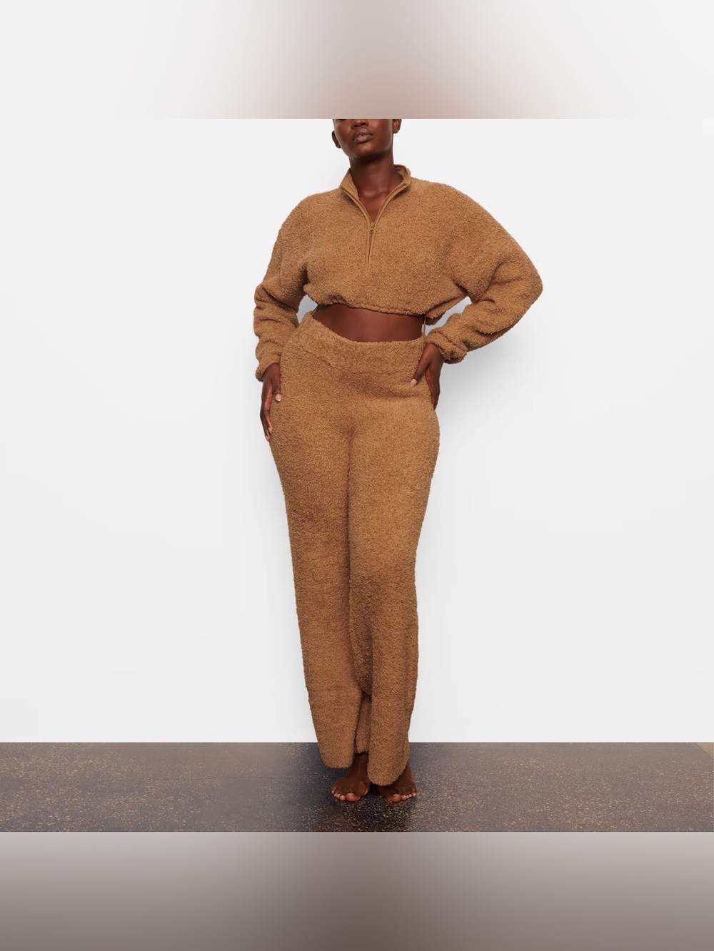 Skims Cozy Knit Cropped Pullover